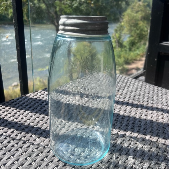 Mason's Patent Nov 30th 1858‎ Vintage Large Canning Storage Jar with Lid 1/2 Gal - Picture 4 of 8